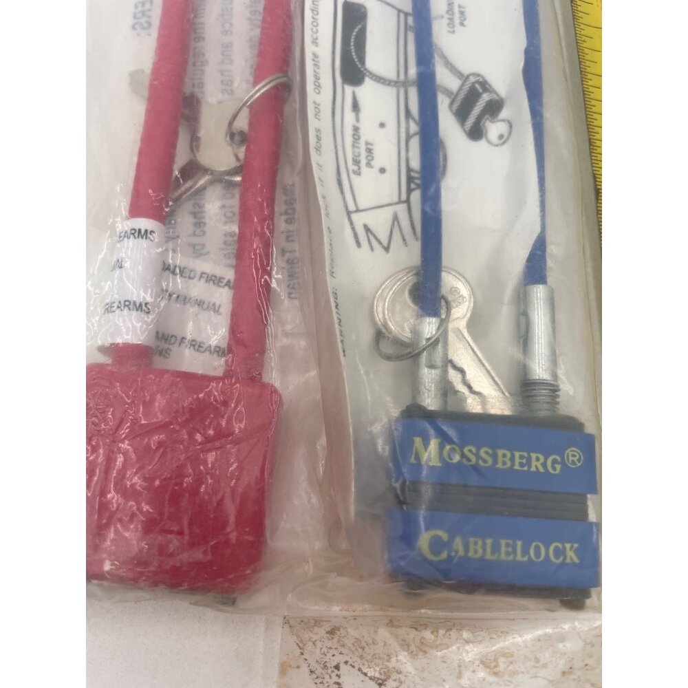 Mossberg Cable Gun Locks Set Of 2 With Keys Red & Blue Secure Firearm Safety Dev